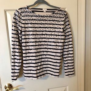JCrew sequin stripe top